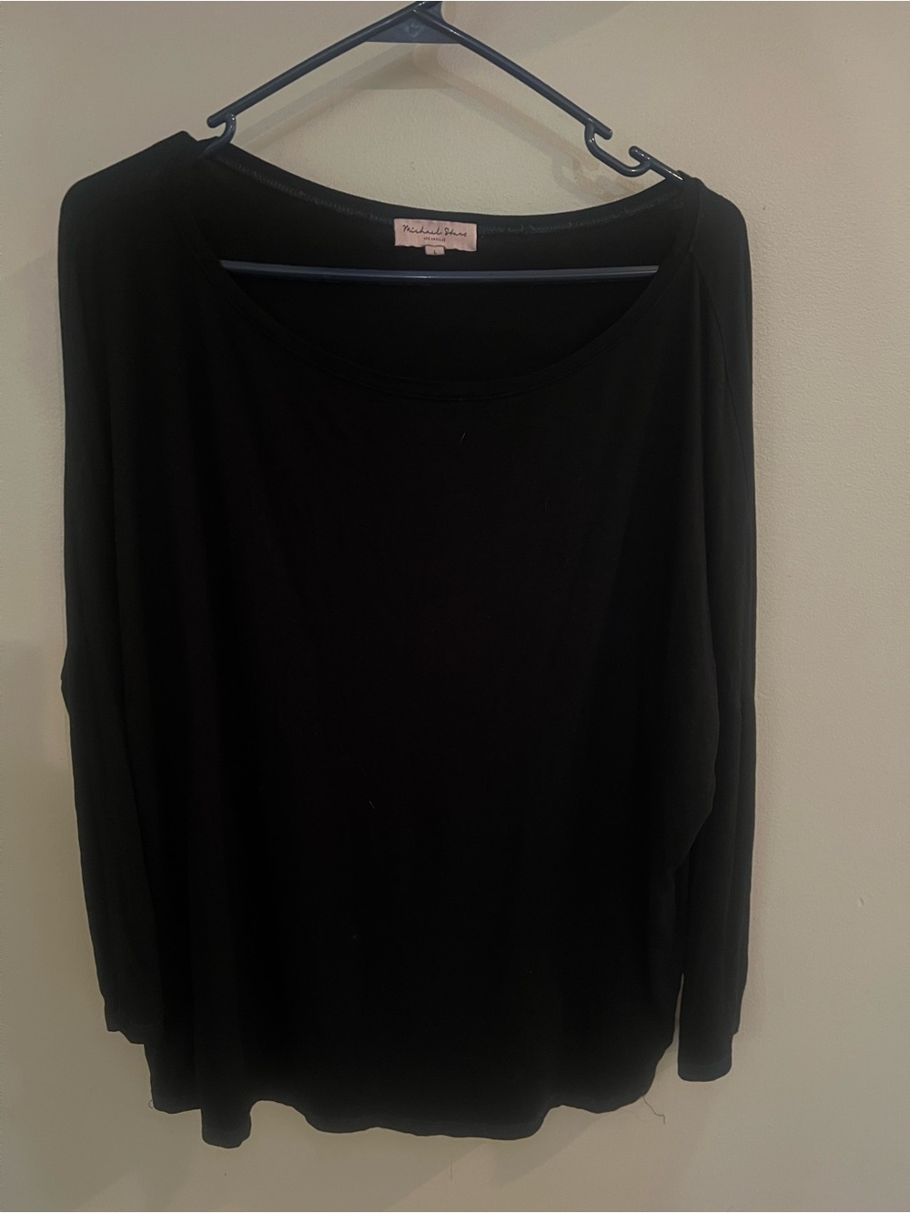 Michael Stars Black Long Sleeve Scoop Neck Tee